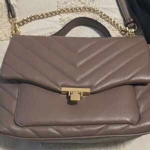 Quilted Taupe Shoulder Bag